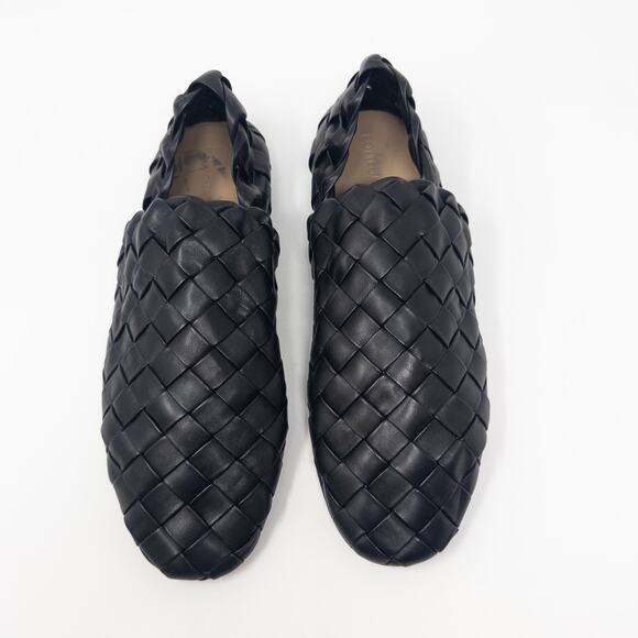Bottega Veneta Men’s Intrecciato Weave Leather Slippers Loafers Size 43 Black - Picture 3 of 7